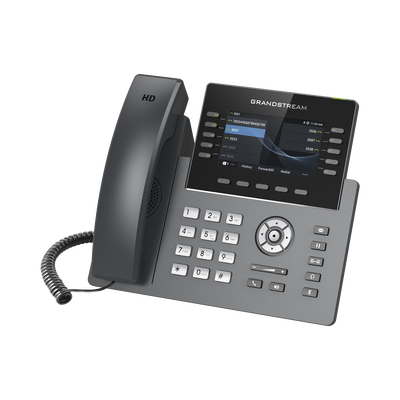 Teléfono IP Wi-Fi, Grado Operador, 10 líneas SIP con 5 cuentas, pantalla a color 4.3", puertos Gigabit, Bluetooth, PoE, codec Opus, IPV4/IPV6 con gestión en la nube GDMS