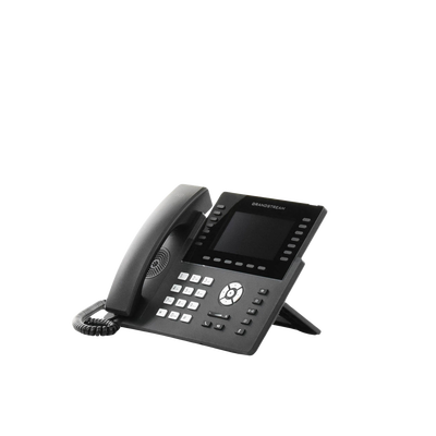 Teléfono IP Wi-Fi, Grado Operador, 14 líneas SIP con 6 cuentas, pantalla LCD 5", puertos Gigabit, Bluetooth, PoE, codec Opus, IPV4/IPV6 con gestión en la nube GDMS