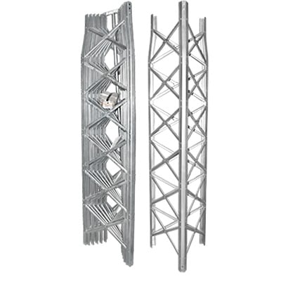 Torre Autosoportada de 17 m de altura, 7 Secciones Prearmadas. Galvanizada en Caliente (6ft² @ 70.7 MPH)