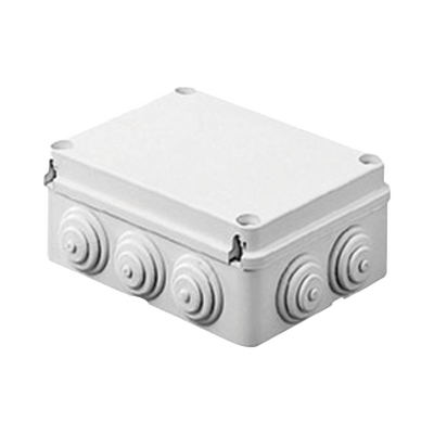 Caja Estanca de PVC Para Derivación y Conexión, 12 Entradas, Tapa Atornillada, 380x300x120 mm (Área interna), Uso Exterior IP55, Material que no Propaga el Fuego y Libre de Hálogenos
