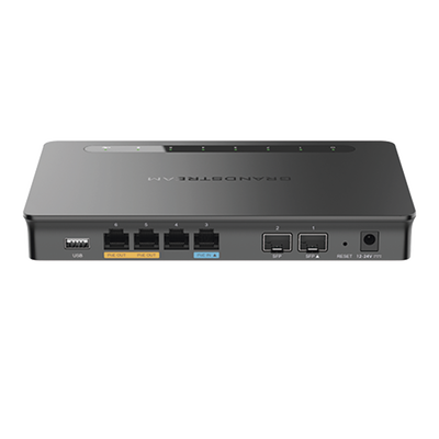 Router Gigabit VPN / Balanceador de cargas / 30,000 sesiones NAT / 4 puertos 10/100/1000 Mbps + 2 puertos SFP (WAN/LAN) / 1 puerto entrada PoE(af/at) / 2 puertos salida PoE (af/at) / Compatible con GWN Cloud.
