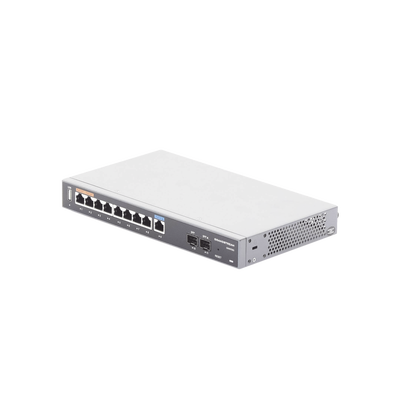 Router Gigabit VPN / Balanceador de cargas / 60,000 sesiones NAT / 9 puertos 10/100/1000 Mbps + 2 puertos SFP (WAN/LAN) / 1 puerto entrada PoE(af/at) / 2 puertos salida PoE (af/at) / Compatible con GWN Cloud.