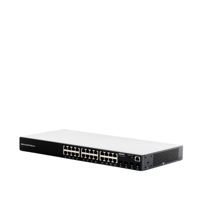 Switch Gigabit Administrable / 24 puertos 10/100/1000 Mbps + 4 Puertos SFP Uplink / Compatible con GWN Cloud.