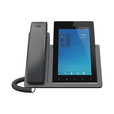 Teléfono IP Android 11, 16 líneas SIP con 16 cuentas, pantalla táctil 7", puertos Gigabit, Wi-Fi, Bluetooth, PoE, codec Opus, IPV4/IPV6 con gestión en la nube GDMS