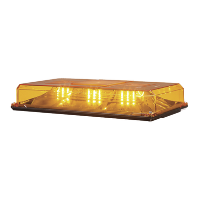 Mini barra de luces, 24 LED, 10 pulgadas, Highlighter LED, Ambar, Domo Ambar, Montaje Permanente, Ideal para Seguridad Privada