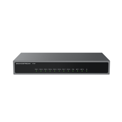 Gateway Analógico 8 FXO (Conectar Lineas Analógicas) / 3 Perfiles SIP / 1 Puerto FXS / NAT de Alto Rendimiento / Soporte Lifeline / Fax T.38 / Cifrado AES / Failover SIP / Conferencia de Voz 3 Vías