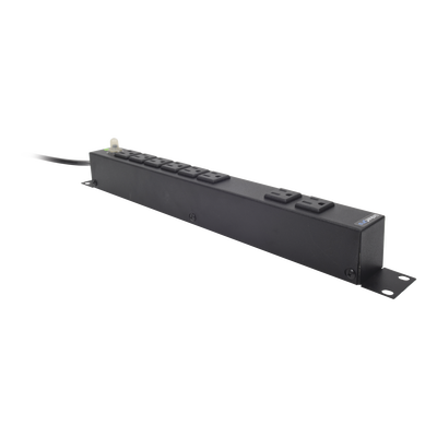 Multicontacto Horizontal (PDU) de 8 Contactos (NEMA 5-15R) Rack 19" 1UR. Voltaje Entrada/Salida: 120Vca/15A