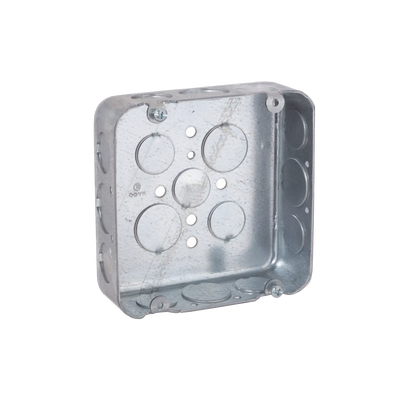 Caja Cuadrada 4 11/16"/ Profundidad 1 1/2"/ 11 Entradas 1/2", 6 Entradas 3/4"/ Troquelada.