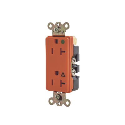 Receptáculo Duplex de 20 A 125 V / 2 Polos 3 Hilos/ Nema 5- 20 R / Color Naranja/ Grado Hospital.
