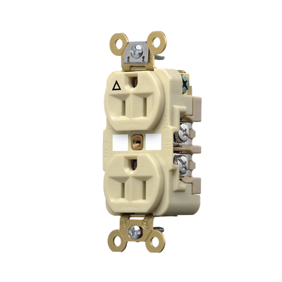 Contacto Dúplex Conexión a Tierra Aislada 15A 125V/ 2 Polos 3 Hilos/ Color Marfil/ Nema 5-15R/ Grado Industrial.
