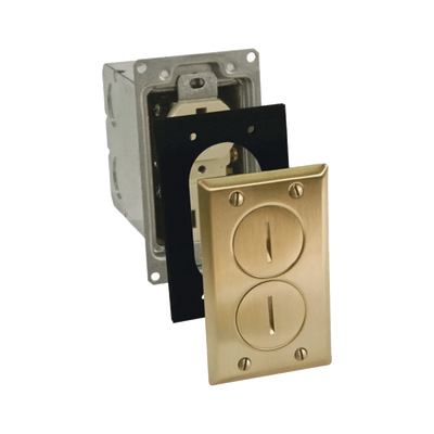 Kit de Caja de Piso con Receptaculo de 15A 125V/ Acabado Latón.