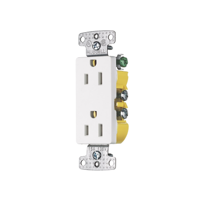 Contacto Duplex Decorador 15A 125V, 2 Polos, 3 Hilos, Color Blanco (Nema5-15R).