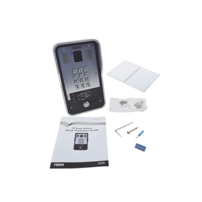Audio Portero IP 2 líneas SIP con relevador integrado, Lector RFID para acceso por clave numérica, tarjeta o llamada remota, PoE