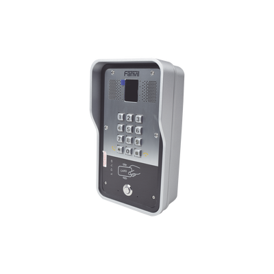 Audio Portero IP 2 líneas SIP con relevador integrado, Lector RFID para acceso por clave numérica, tarjeta o llamada remota, PoE