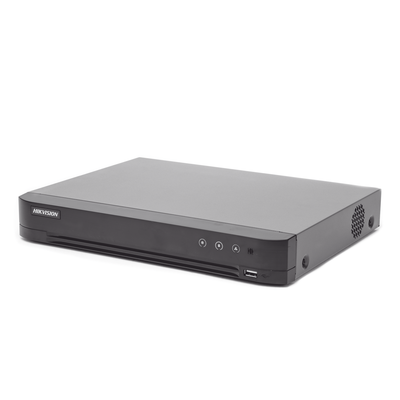 (ACUSENSE / Evita Falsas Alarmas) DVR 4 Megapixel / 16 Canales TURBOHD + 8 Canales IP / 1 Bahía de Disco Duro / Audio por Coaxitron / Salida de Vídeo en Full HD