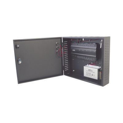 Controlador de acceso / 4 PUERTAS / Biometría Integrada / Hasta 3,000 Huellas / 30,000 Tarjetas / Incluye Gabinete y Fuente de Alimentación 12Vcc/5A compatible con ZKACCESS 3.5