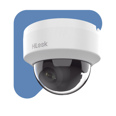 HiLook Series / Domo IP 4 Megapixel / Lente 2.8 mm (Gran Angular) / 20 mts IR / Interior / PoE / dWDR / H.265+ / ONVIF