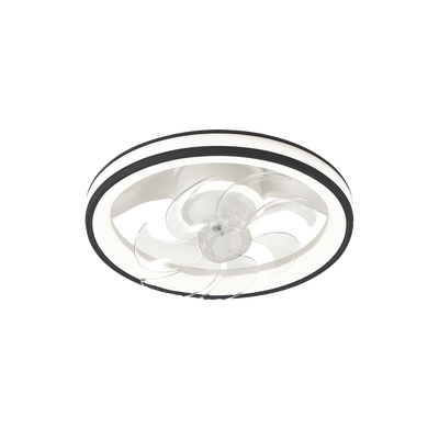 Ventilador de Techo con Luminario LED de 110 V CA 50/60 Hz / 88 W /4500 Lm / 6500 - 4 000 - 2 700 K /3 Tonos de Luz / 501 mm / 6 Velocidades / Dimeable / Color Blanco y Negro.