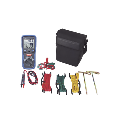 KIT de Medidor de Resistencia a Tierra Digital ( Terrómetro ), a 3 hilos CAT III / 1000 V.