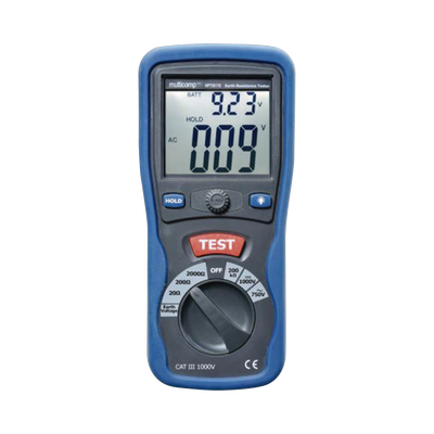 KIT de Medidor de Resistencia a Tierra Digital ( Terrómetro ), a 3 hilos CAT III / 1000 V.