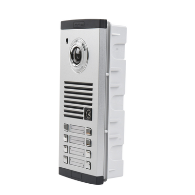 Frente de calle para 8 Apartamentos, compatible con monitores de 4 hilos, expandible a 20 o 32 deptos.