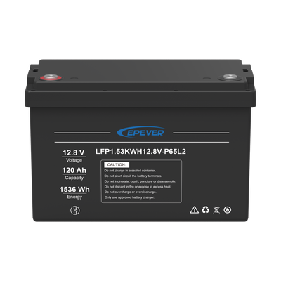 Batería de Litio LiFePO4 Ciclo Profundo 12.8Vcc, 120 Ah, 1.53Kwh, para Exterior, Libre de Mantenimiento