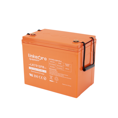 Batería 12 V / 75 Ah / UL / Tecnología AGM-VRLA / Vida útil promedio de 5 años / Retardo a la flama / Para uso en equipo electrónico, Alarmas de Intrusión / Incendio/ Control de acceso / Video Vigilancia / Termina