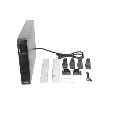 UPS de 3000VA/2700W / Topología On-Line Doble Conversión con Baterías Internas / Entrada y Salida de 120 Vca / Pantalla LCD Configurable / Formato Rack o Torre / 8 Salidas
