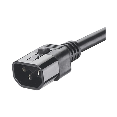 Cable de Alimentación Eléctrica Con Bloqueo de Seguridad, de IEC C14 a IEC C13, 1.2 Metros de Largo, Color Negro, Paquete de 10 Piezas