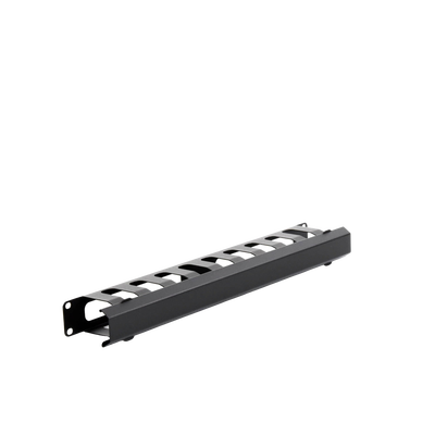 Organizador de Cables Horizontal de 1U para Rack de 19" con Cubierta Metálica