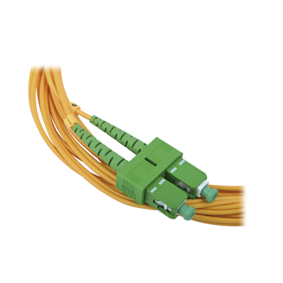 Jumper de Fibra Óptica Monomodo 9/125 LC/UPC-SC/APC, PVC, 2.0 mm, Dúplex, amarillo, 3 metros