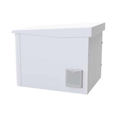 Gabinete PROFUNDO hasta 705 mm de profundidad, de Exterior de 9UR con Ventiladores y Termostato, Se envía el Gabinete Armado, (Montaje a poste o torre se vende por separado).