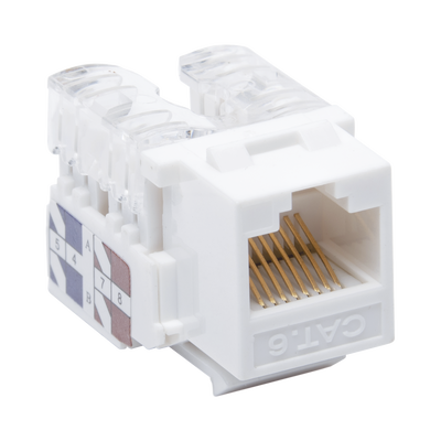 Módulo Jack Keystone Cat6 con terminación 110 (Punchdown) para faceplate - Color Blanco