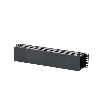 Organizador de Cables Horizontal de 2U para Rack de 19", Fabricado en Polímero Resistente a Deformaciones y Rayones