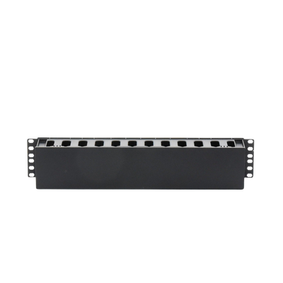 Organizador de Cables Horizontal de 2U para Rack de 19", Fabricado en Polímero Resistente a Deformaciones y Rayones