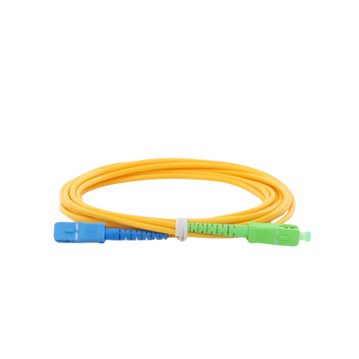 Jumper de Fibra Óptica Monomodo SC/UPC-SC/APC Simplex, color amarillo, 3 metros, 3 mm