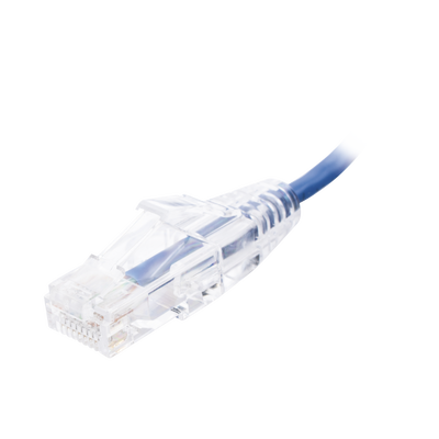 Cable de Parcheo Slim UTP Cat6 - 30 cm Azul Diámetro Reducido (28 AWG)