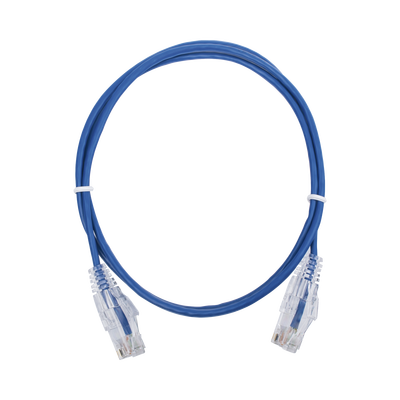 Cable de Parcheo Slim UTP Cat6 - 1 metro, Azul, Diámetro Reducido (28 AWG)