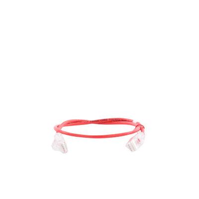 Cable de Parcheo Slim UTP Cat6A - 0.5 m Rojo, Diámetro Reducido (28 AWG)