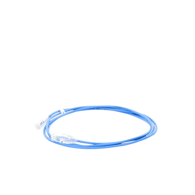 Cable de Parcheo Slim UTP Cat6A - 2 m Azul, Diámetro Reducido (28 AWG)