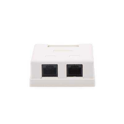 Caja de pared con 2 puertos, incluye 2 jacks UTP Cat5e Keystone