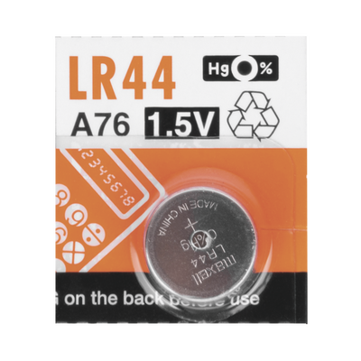 Batería Alcalina tipo LR44 (de botón) de 1.5 V 110 mAh