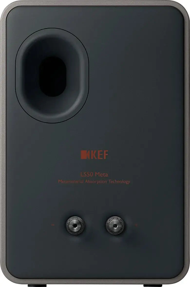 KEF LS50META Altavoz de estantería Bass reflex de2 vías, HiFi con tecnología de absorción de metamateriales (MAT) Salida máxima: 106 dB. Potencia del amplificador (recomendado): 40-100 W. Disponible en colores Blanco, Negro, Gris, Rojo. 1 PAR