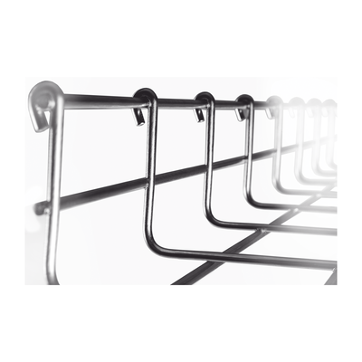 Charola Tipo Malla 66/100 mm, Acabado Electro Zinc, Hasta 105 Cables Cat6, Tramo de 3 Metros