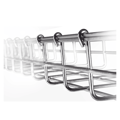 Charola Tipo Malla 66/150 mm, Acabado Electro Zinc, Hasta 158 Cables Cat6, Tramo de 3 Metros