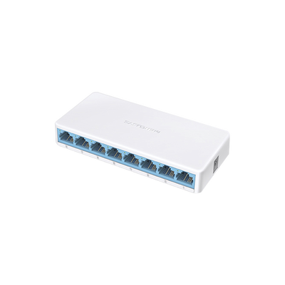 Switch NO Administrable / Para escritorio / 8 puertos 10/100 Mbps / Diseño Compacto / Plug and Play