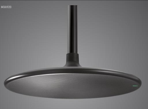 SHURE MXA920B-R Microfono ambiental para Videoconferencias y Salas de Reunión Micrófono de techo con audio profesional, formación automática de haces e integración en sistemas AV. Compatible con Zoom, Teams y más. Color NEGRO, formato redondo