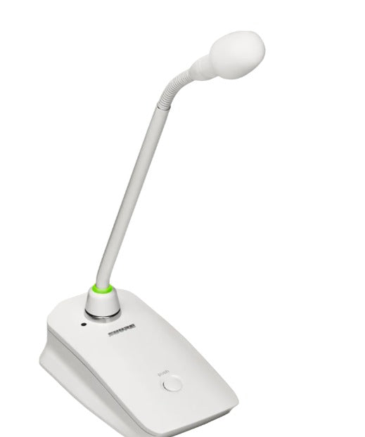 SHURE MXW8XW NeXt Base de transmisor inalámbrico,para cuello de ganso, Modo de silencio programable, pantalla LCD, Cifrado seguro AES-25,6 39 horas con batería recargable colo blanco