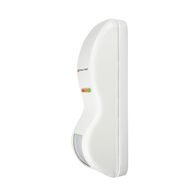 Sensor tipo cortina/ Interior y Exterior/ Funcion antimascara / Doble tecnologia PIR & MW/ Cobertura de hasta 12 metros/ Compatible con cualquier panel de alarma / Cableado