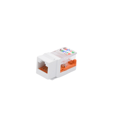 Conector Jack Estilo Leadframe, Tipo Keystone, Categoría 5e, de 8 posiciones y 8 cables, Color Blanco